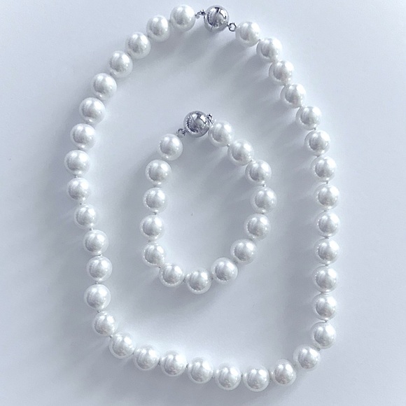 Pearl necklace and matching bracelet - Picture 2 of 4